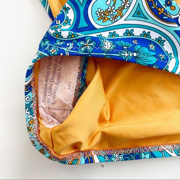 Trina Turk High Neck Halter Bikini Tie Bottoms Pool Paisley 12 New - Picture 4 of 5